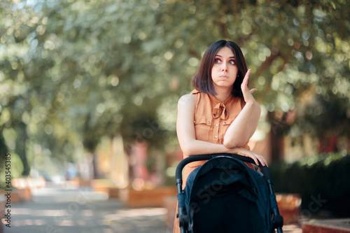 Funny Mother Smelling Unpleasant Scent While Walking Outdoors