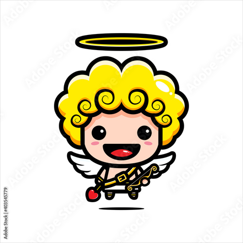 Design cute cupid characters as archers of love