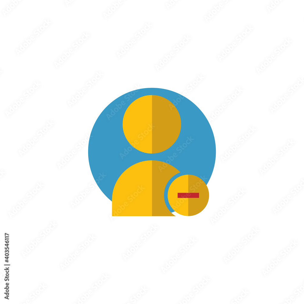 User delete flat icon, remove . Editable stroke. Simple illustration mobile concept and web design. Design template vector