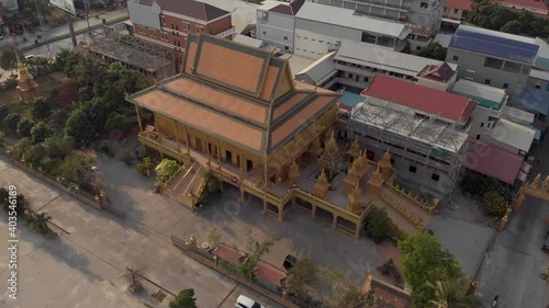 Golden Temple named Wat Kean Kleang, in Phnom Penh, Cambodia.  photo