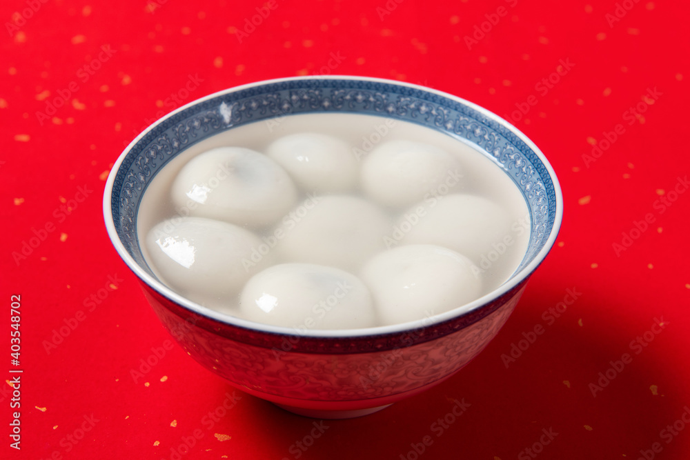 Glue pudding in bowl.Chinese Lantern Festival food. Glue pudding in bowl.Chinese Lantern Festival food.