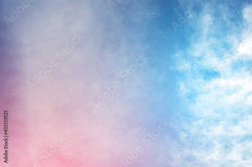 blue Orange sky with clouds background