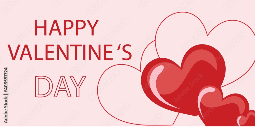 Happy valentines day vector banner background. Valentines day greeting card with typography and elements like gifts, red heart shapes and jewelries in red background . Vector illustration
