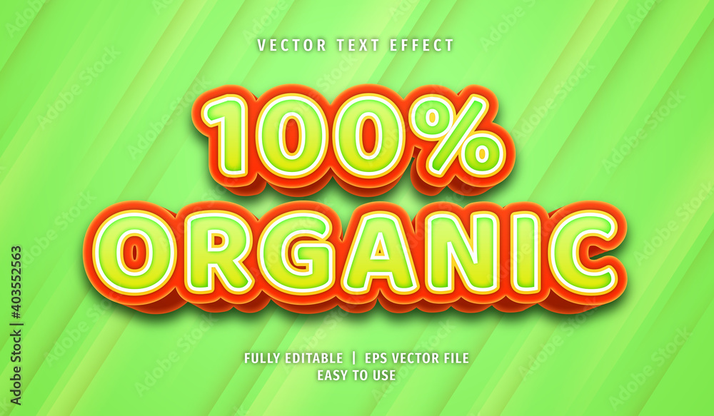 3D 100% Organic Text effect, Editable Text Style