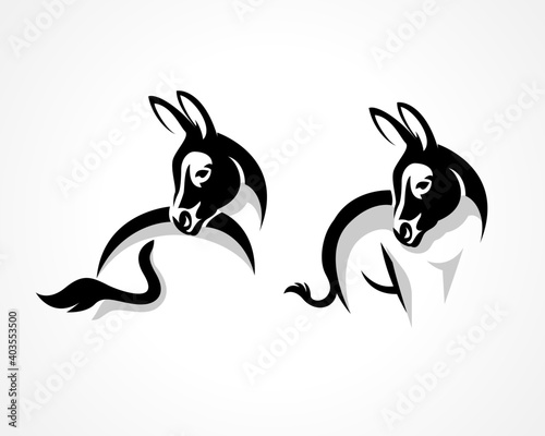 horse, donkey shame stylized drawing art logo design inspiration