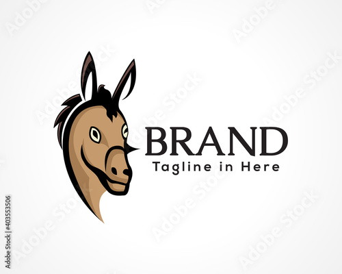 horse, donkey Head art logo, symbol, icon design inspiration illustration