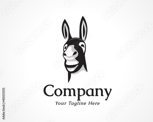 Elegant simple drawing head horse, donkey logo, symbol design inspiration illustration