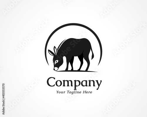 circle donkey farm logo icon symbol design inspiration