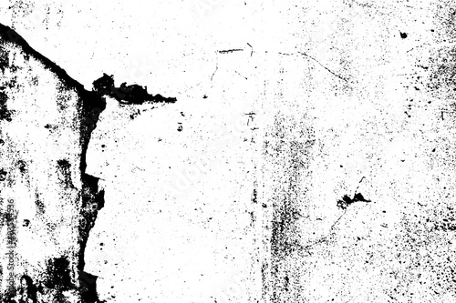 Vector monochome texture old wall cracked effect overlay.Grunge abstract background. photo