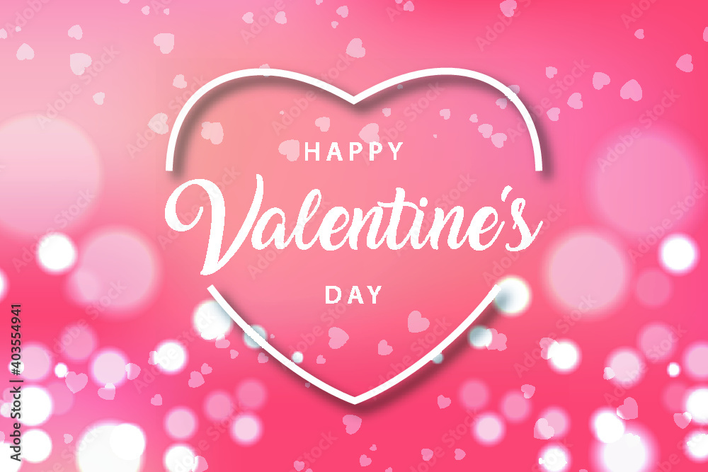 beautiful valentine's day greeting background with bokeh effect