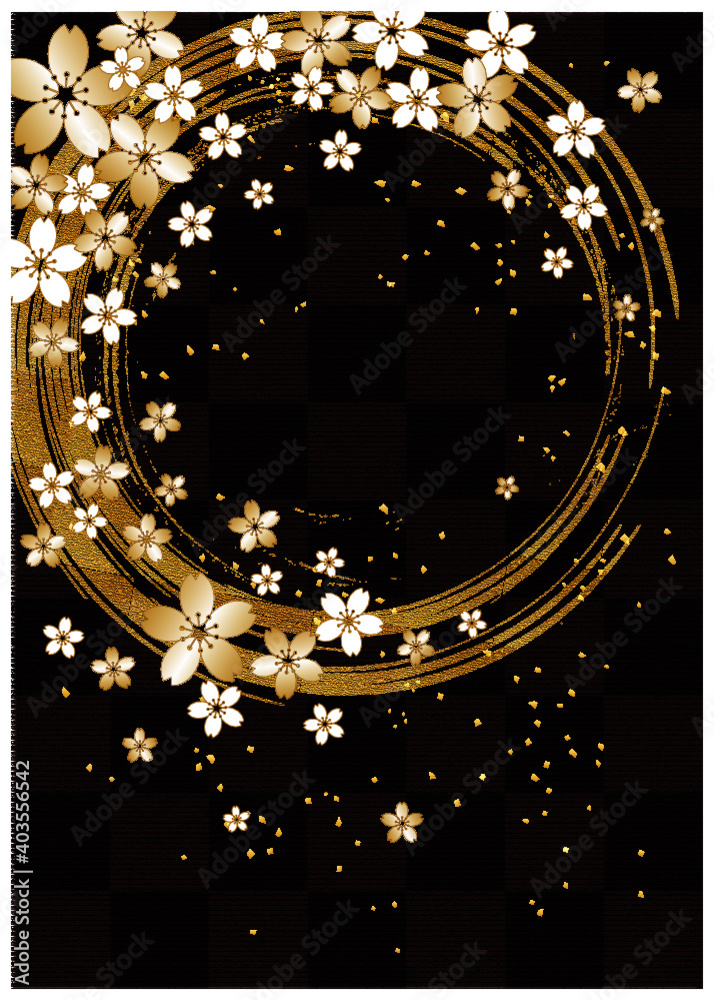 桜 和柄 黒格子背景 縦型 Stock Vector Adobe Stock 桜 和柄 黒格子背景 縦型 Stock Vector Adobe Stock
