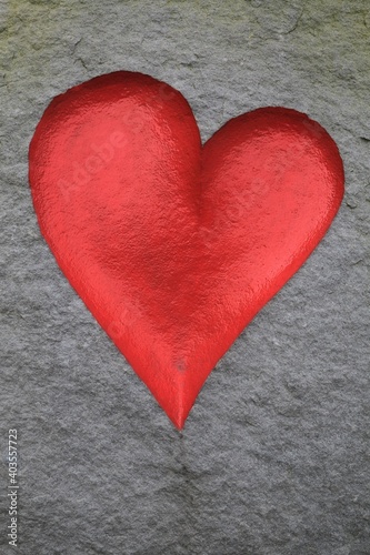 red heart set in stone, Valentine's Day cards, love symbol