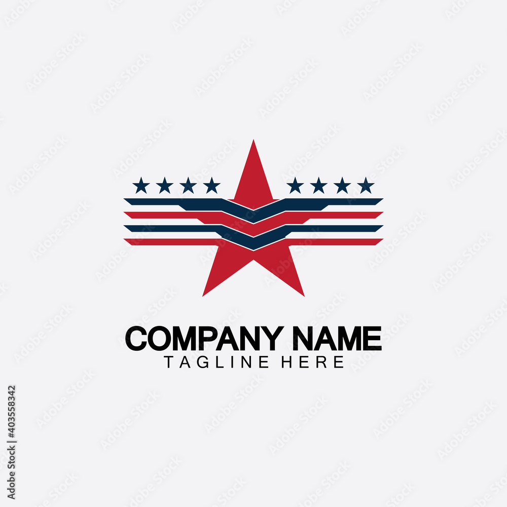 Star with wing logo icon vector illustration design template Star with wing logo icon vector illustration design template