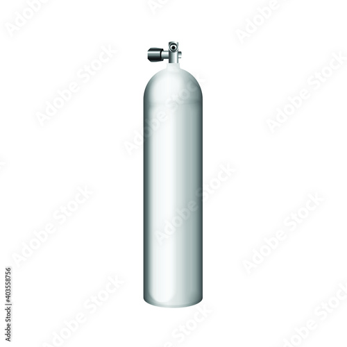 Scuba tank. Diving equipment vector isolated on white background.