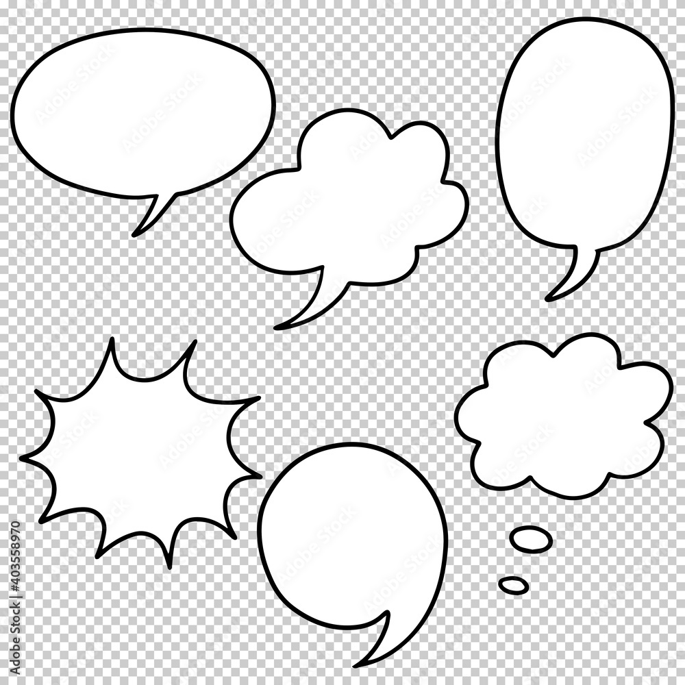 Hand drawn set of speech bubbles. doodle Vector illustration. Hand drawn set of speech bubbles. doodle Vector illustration.