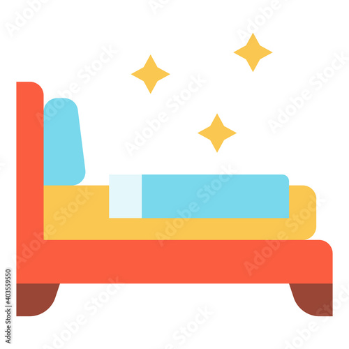 Bed icon for web element , webpage, application, card, printing, social media, posts etc.