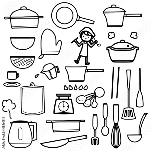 線画調理器具セット