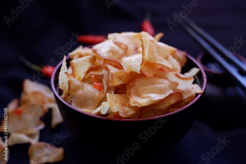 Spicy Chips in a bowl