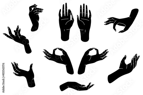 Hands Silhouettes Set