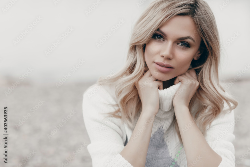 Close up portrait of a beautiful woman outdoors Close up portrait of a beautiful woman outdoors
