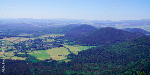 puy de dome french mountain volcano panorama chain in france summer day