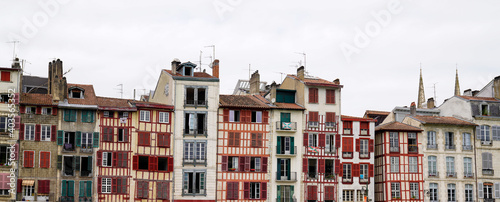 Typical building basque house in Bayonne bask Country in France