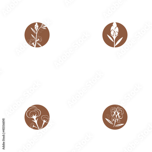 Set Cotton Logo Template vector symbol nature