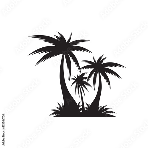 Palm tree summer logo template vector illustration