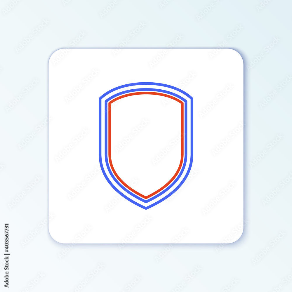 Line Shield icon isolated on white background. Guard sign. Colorful outline concept. Vector. Line Shield icon isolated on white background. Guard sign. Colorful outline concept. Vector.
