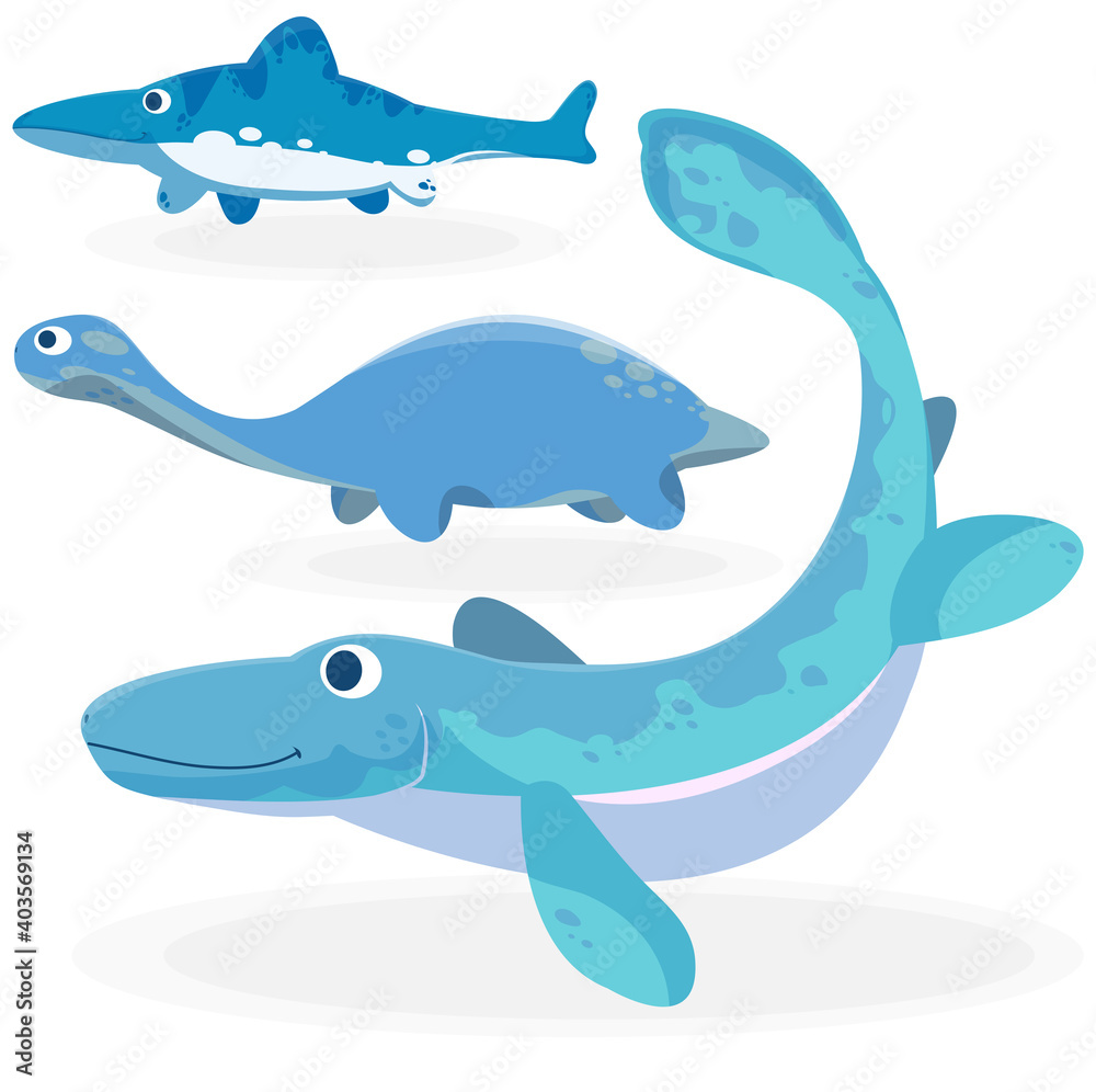 Cartoon design ancient marine reptile collection premium vector Cartoon design ancient marine reptile collection premium vector