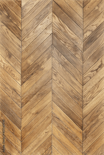 Detailed Oak texture of fishbone wood floor
