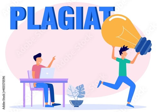 Illustration vector graphic cartoon character of plagiat