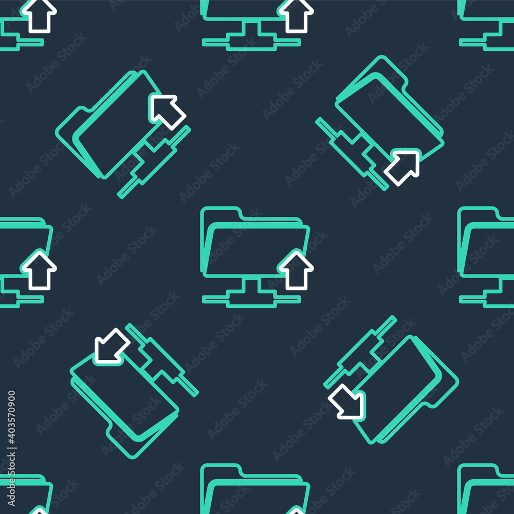 Line FTP folder upload icon isolated seamless pattern on black background. Software update, transfer protocol, router, teamwork tool management, copy process. Vector. Line FTP folder upload icon isolated seamless pattern on black background. Software update, transfer protocol, router, teamwork tool management, copy process. Vector.