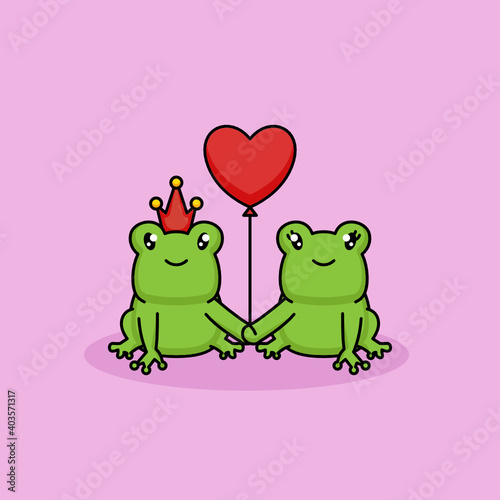 Cute frog animal on Valentine s Day