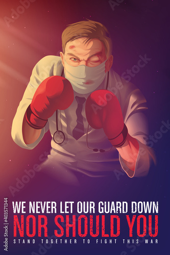 awareness poster to encourage the healthcare workers who risk their life at the frontline