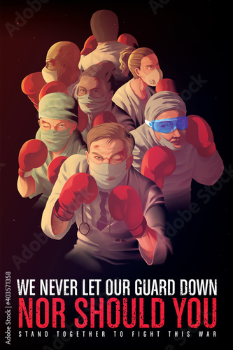 awareness poster to encourage the healthcare workers who risk their life at the frontline