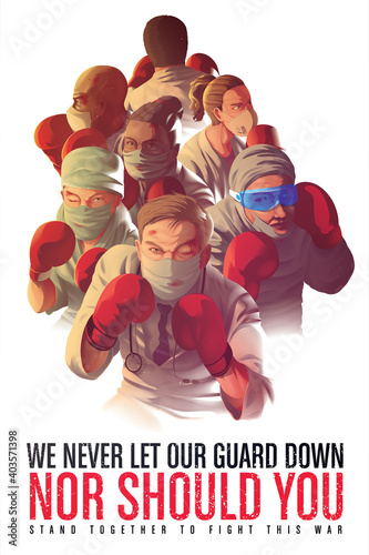 awareness poster to encourage the healthcare workers who risk their life at the frontline