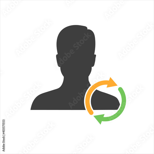 Employee or people Replacement or swap position concept line and solid Icon for business management