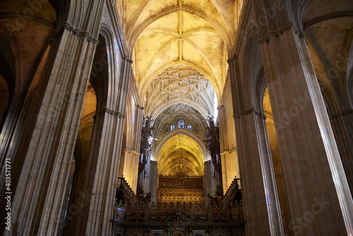 Seville, Andalusia, Spain, Europe. Interior view of the Cathedral of Seville