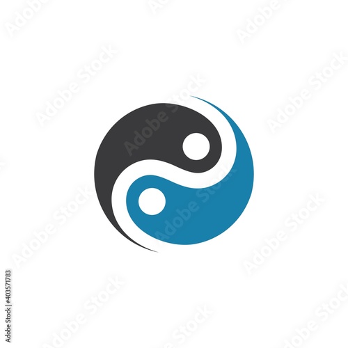 yin yang people concept design vector icon illustration