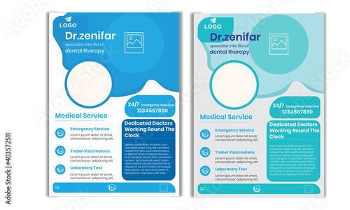 modern medical and doctor health flyer design print ready A4 size printable file template for 2021
