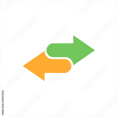 2 side arrow premium illustration icon, isolated background