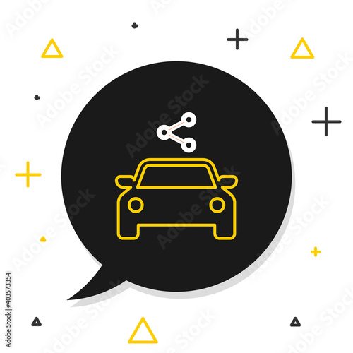 Line Car sharing icon isolated on white background. Carsharing sign. Transport renting service concept. Colorful outline concept. Vector.