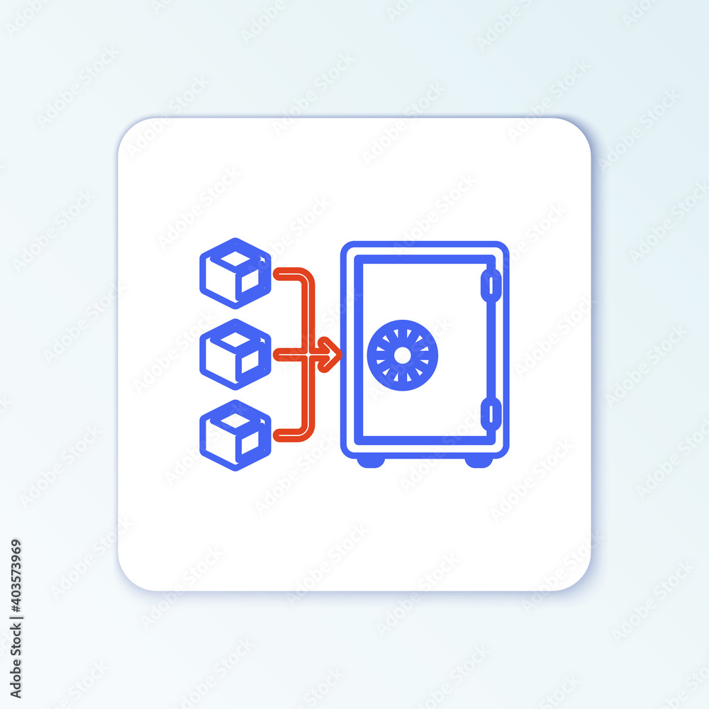 Line Proof of stake icon isolated on white background. Cryptocurrency economy and finance collection. Colorful outline concept. Vector. Line Proof of stake icon isolated on white background. Cryptocurrency economy and finance collection. Colorful outline concept. Vector.