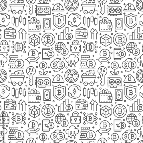 Cryptocurrency related seamless pattern