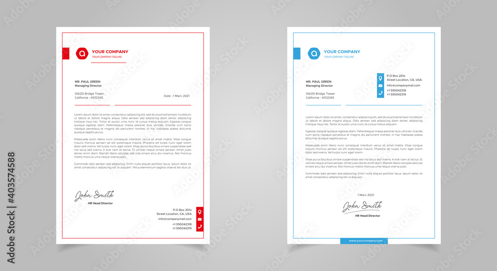 Abstract Letterhead Design Modern Business Letterhead Design Template