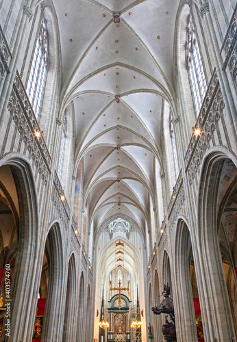 Interior of cathedral of our Lady in Antwerp