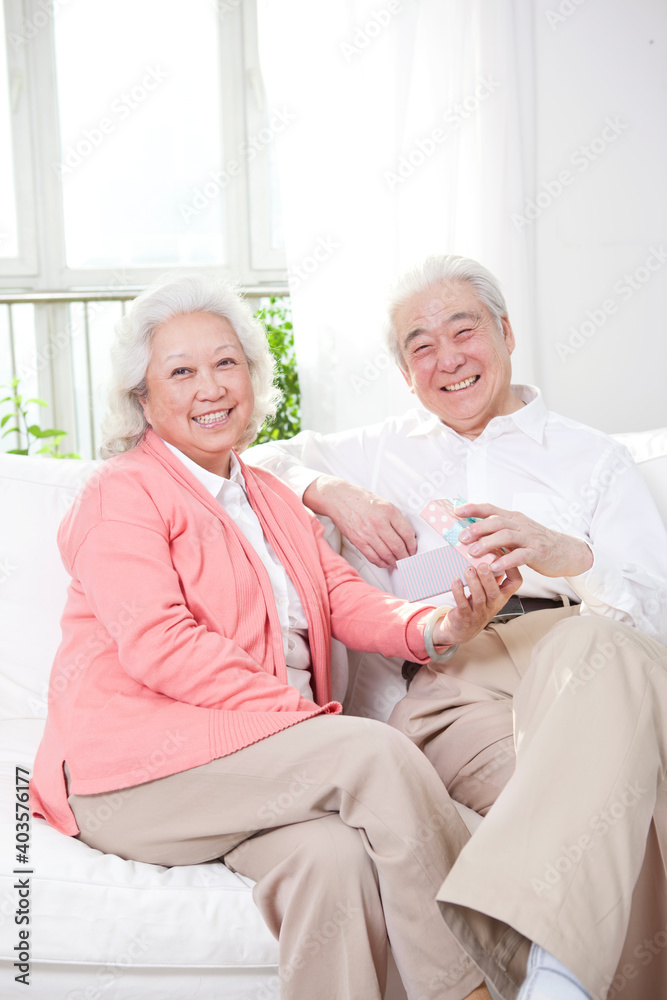 A group photo of a happy old couple A group photo of a happy old couple