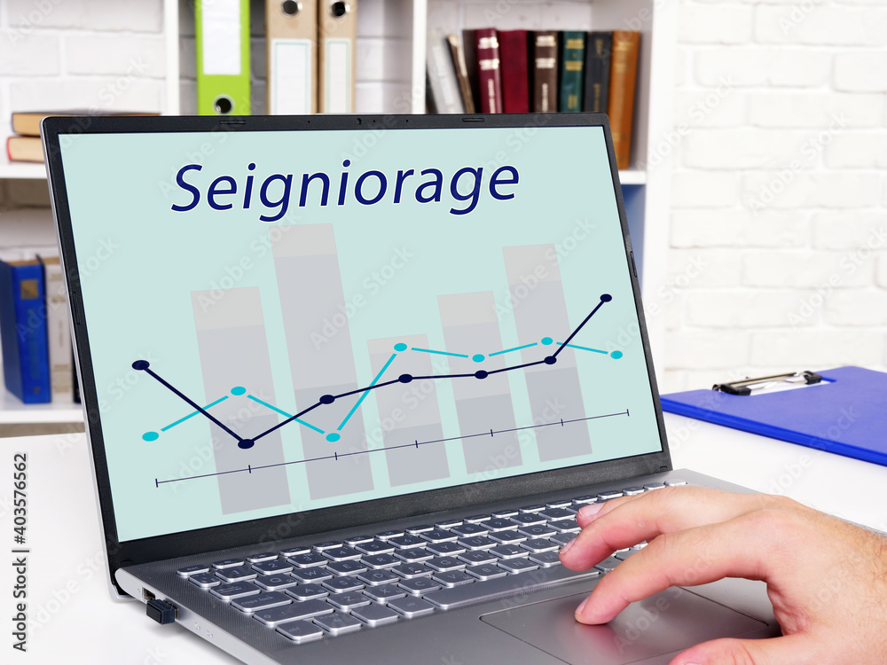 Seigniorage inscription on the piece of paper. Seigniorage inscription on the piece of paper.