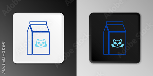 Line Bag of food for cat icon isolated on grey background. Food for animals. Pet food package. Colorful outline concept. Vector.